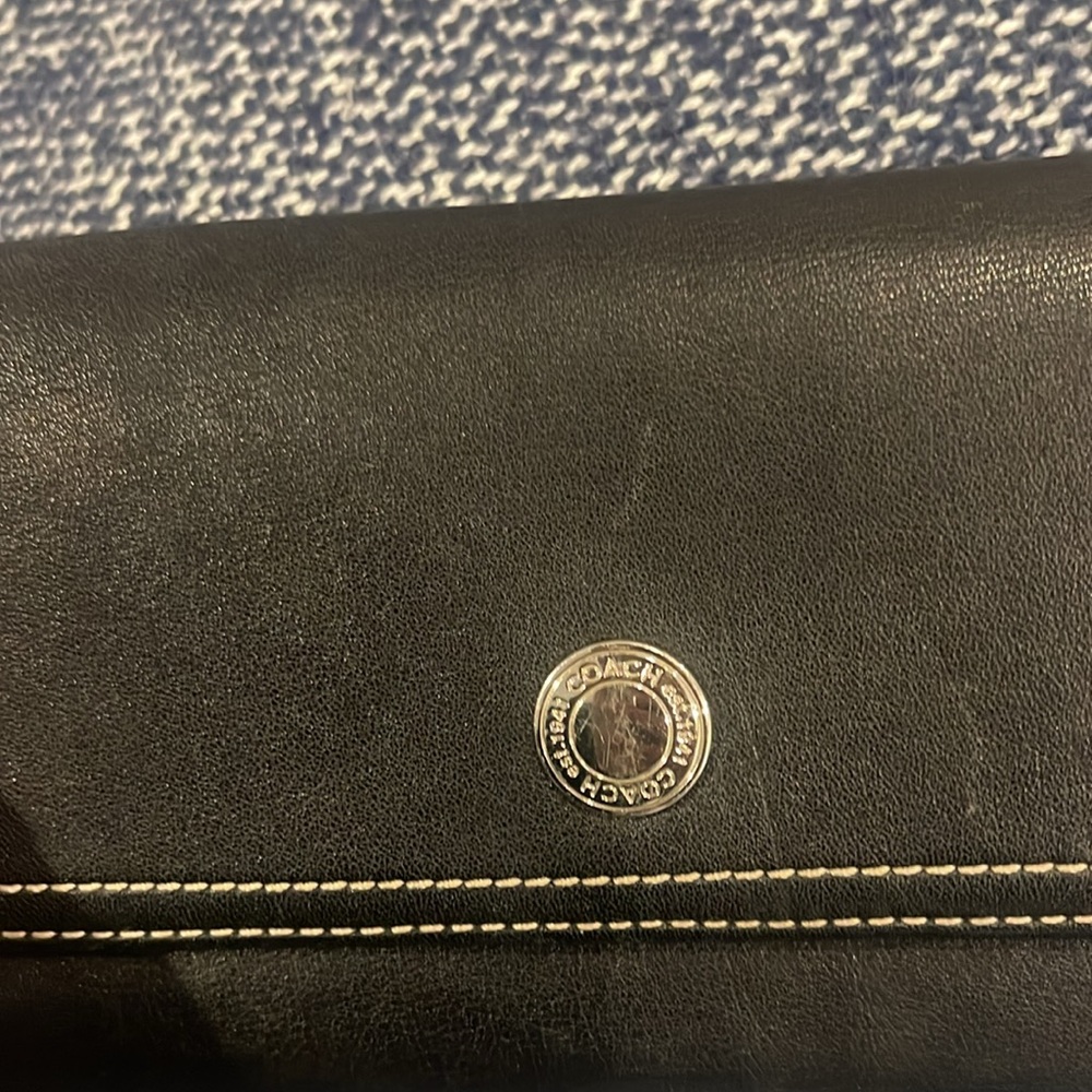 Coach Black Ladies Leather Wallet with Pink Trim EUC - Picture 9 of 12